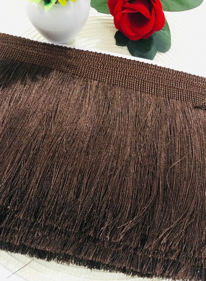 Anida Fringe Trim Lace Polyerter Fibre Tassel 6Inch Wide 9 Meter Packing Long for Clothes Accessories Latin Wedding Dress DIY Lamp Shade Decoration (Coffee) - Image 3